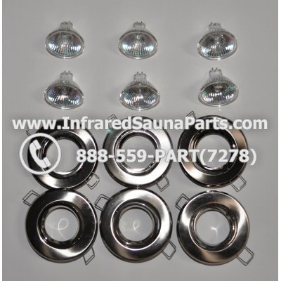 COMPLETE LIGHT ASSEMBLY 220V / 240V - COMPLETE LIGHT ASSEMBLY 6 HOUSING IN SILVER FINISH WITH 6 BULBS 220V / 240V 1